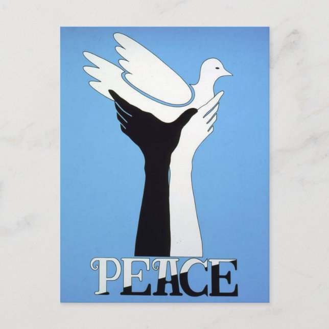 Peace 1960's vintage art postcard (Front)