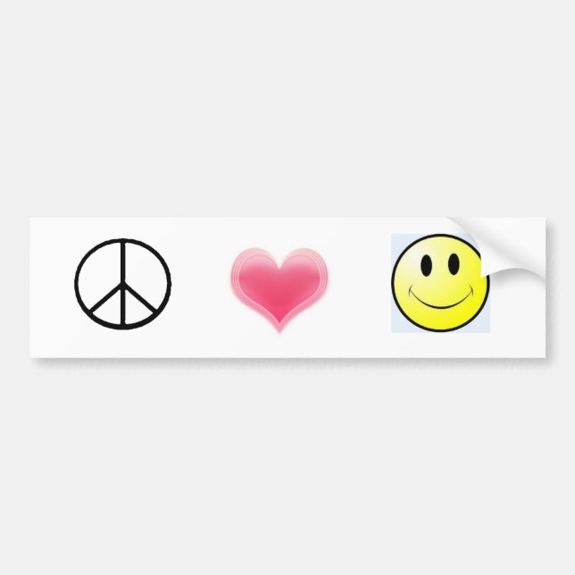 peace%20symbol, Hearts Bumper Sticker (Front)