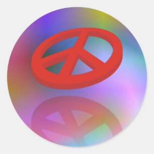 Peace 3D / reflexion spiral coloured Classic Round Sticker