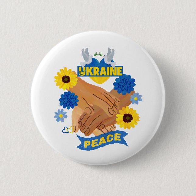 Peace  6 cm round badge (Front)