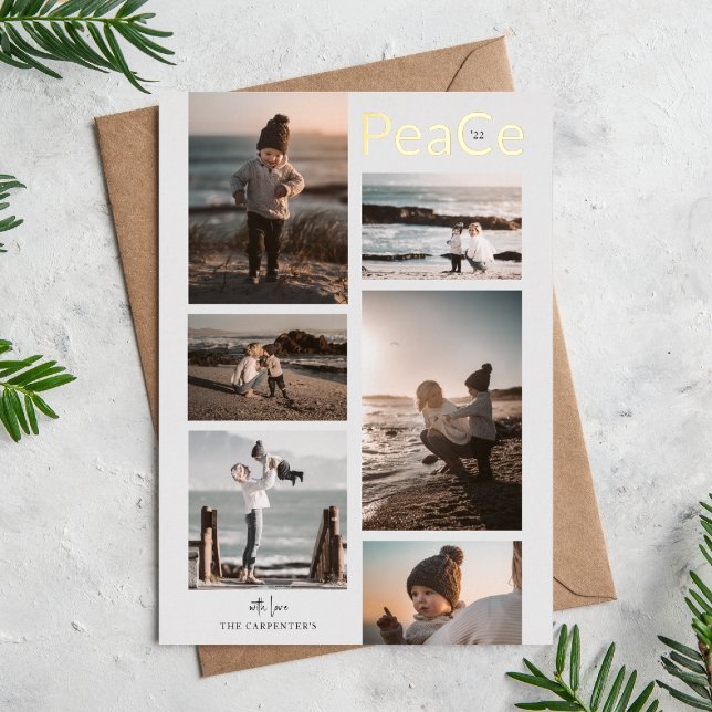 PeaCe 6 Photo Collage Christmas Gold (Creator Uploaded)