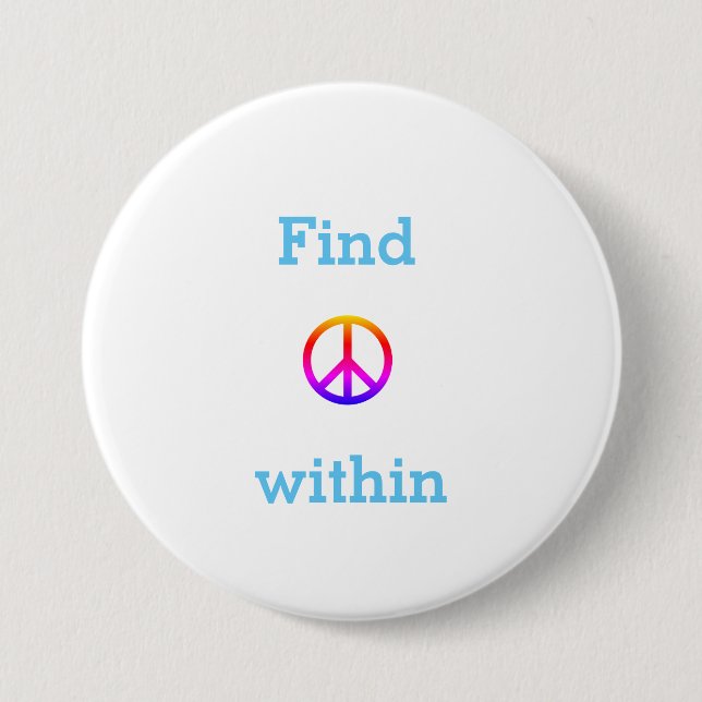 Peace  7.5 cm round badge (Front)
