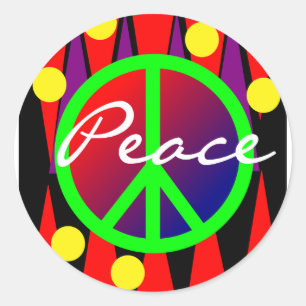 "Peace"  Abstract Art Classic Round Sticker