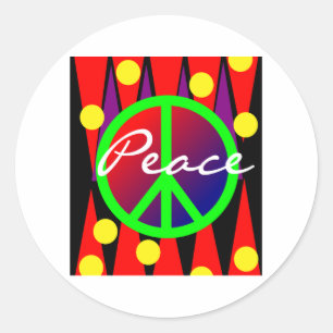 "Peace" Abstract Art Classic Round Sticker