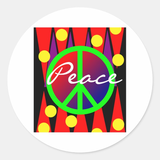"Peace"  Abstract Art Classic Round Sticker (Front)