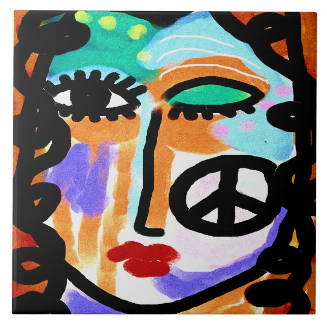 Peace Abstract Digital Painting Tile (Front)