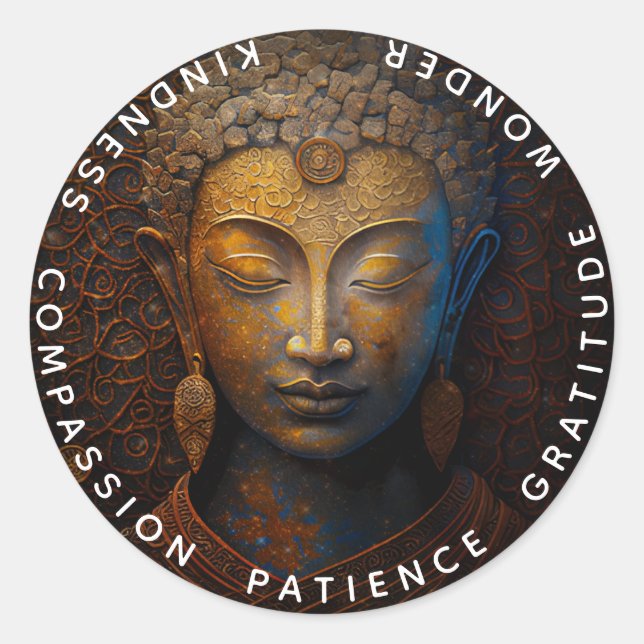 PEACE ACCORD | MEDITATION PORTRAIT CLASSIC ROUND STICKER (Front)