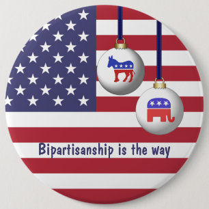 Peace Across Party Lines Bipartisan Holidays Class 6 Cm Round Badge