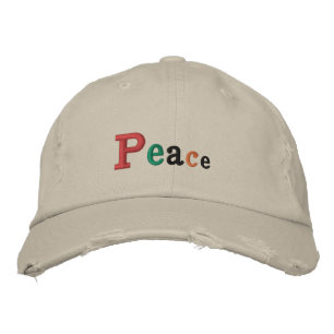 "Peace" Adjustable Cap Embroidered Hat