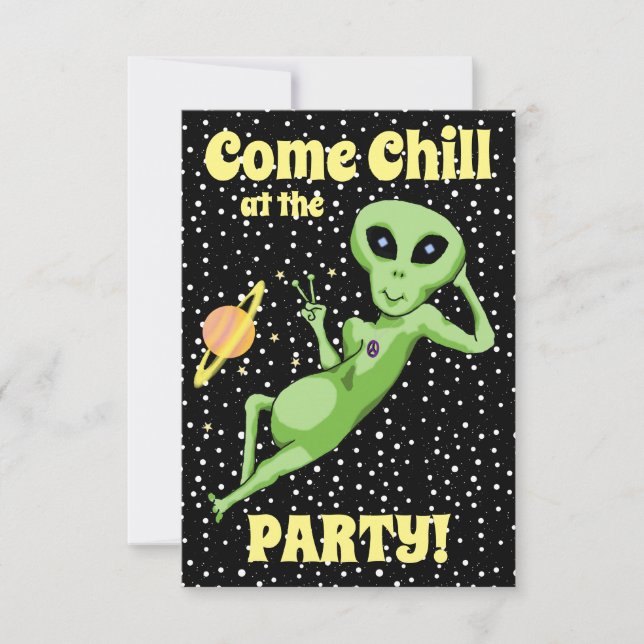 Peace Alien Party Invitation (Front)