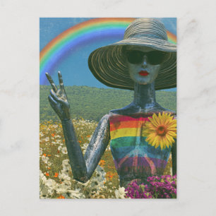 Peace Alien Postcard