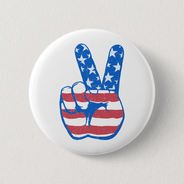 Peace American Flag Pattern 6 Cm Round Badge (Front)