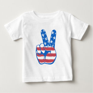 Peace American Flag Pattern Baby T-Shirt