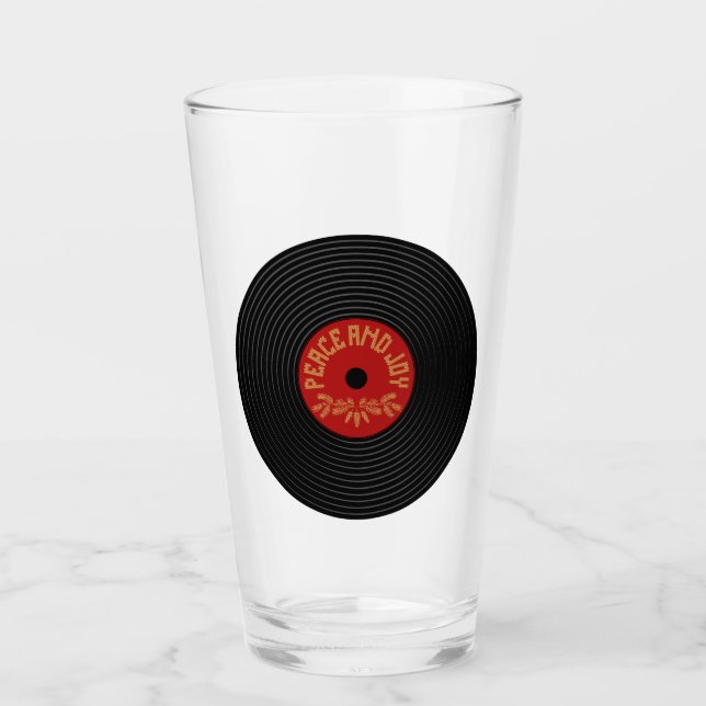 Peace an joy vinyl record design glass (Front)