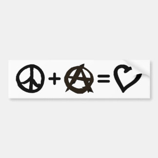 Peace + Anarchy = Love Bumper Sticker