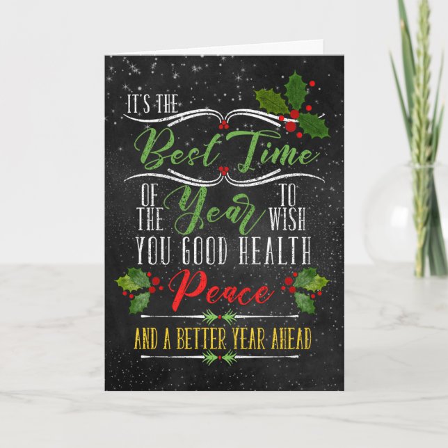 Peace and Better Year Holiday Chalkboard (Front)