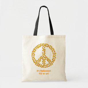 Peace and Candy Corn Tote Bag
