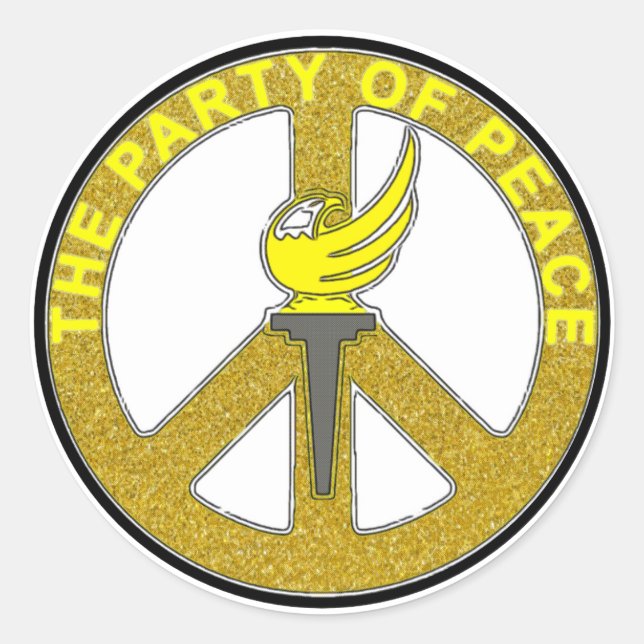 Peace and Cooperation Classic Round Sticker (Front)