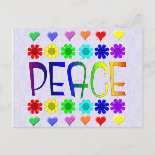 Peace and Flowers Postcard