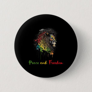 Peace And Freedom Black History African Heritage 6 Cm Round Badge