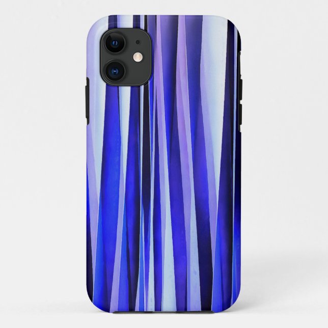 Peace and Harmony Blue Striped Abstract Pattern Case-Mate iPhone Case (Back)