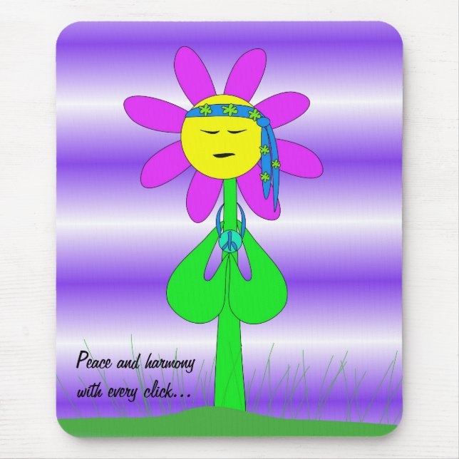 Peace and Harmony With Every Click Mouse Pad (Front)