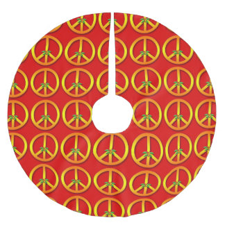 Peace and Holly Christmas Tree Skirt