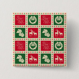 Peace and joy 15 cm square badge