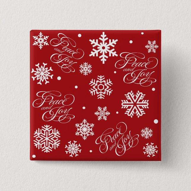 Peace and joy 15 cm square badge (Front)