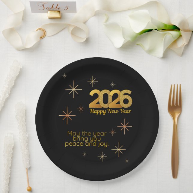 Peace and Joy 2026 Paper Plate (Wedding)