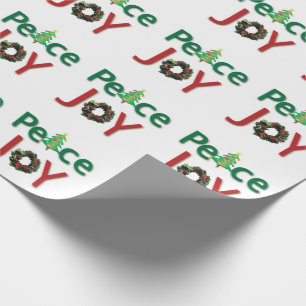 Peace and Joy Christmas Pattern Wrapping Paper