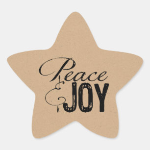 Peace and Joy Christmas Stickers