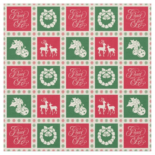 Peace and joy fabric (Close Up)