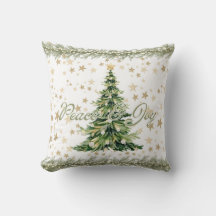 Peace And Joy Green Christmas Tree 