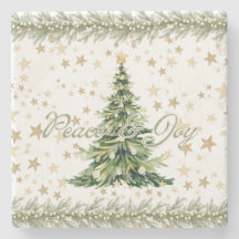 Peace And Joy Green Christmas Tree 