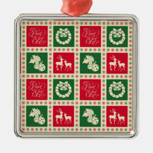 Peace and joy metal tree decoration