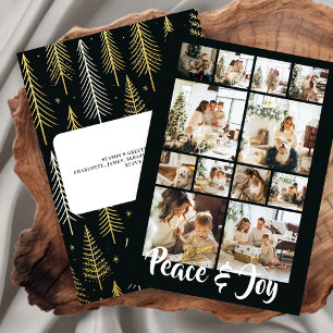 Peace and Joy Photo Christmas Personalised Holiday Card