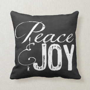 Peace and Joy Pillow, Christmas Pillow, Rustic Cushion