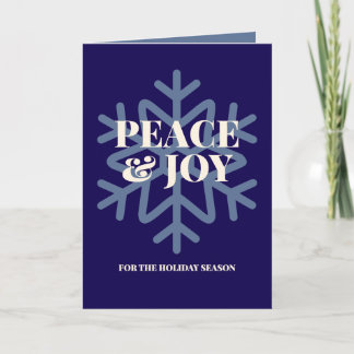 Peace and Joy Snowflake Christmas Photo Card