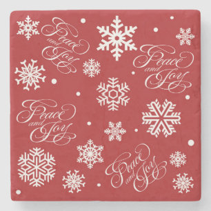 Peace and joy stone coaster