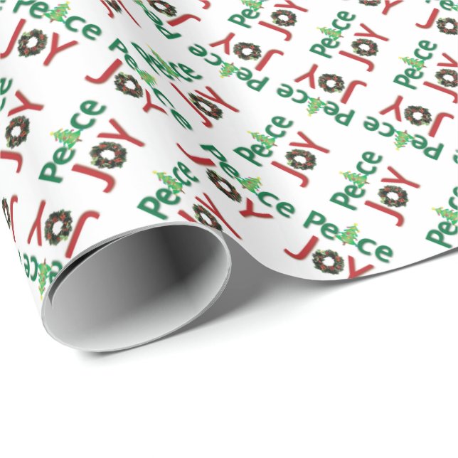 Peace and Joy Text Gift Wrap (Roll Corner)