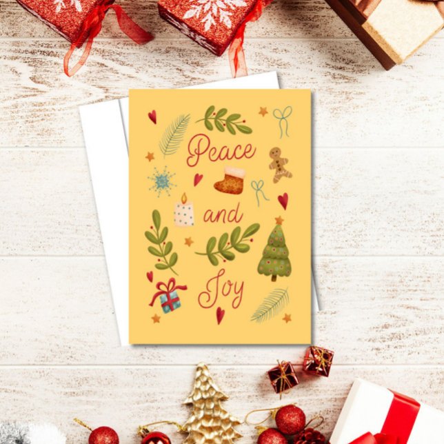 Peace and Joy Watercolor Christmas Card (Creator Uploaded)