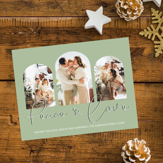 Peace And Love | 3 Arched Photo Collage Holiday (Creator Uploaded)