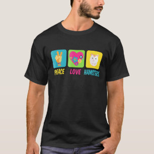 Peace And Love And Hamsters Retro T-Shirt