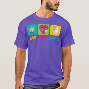 Peace and Love and Hamsters Retro T-Shirt