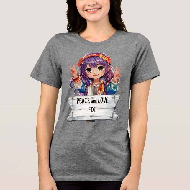 Peace and Love Anti Trump Merch Tri-Blend Shirt (Front)