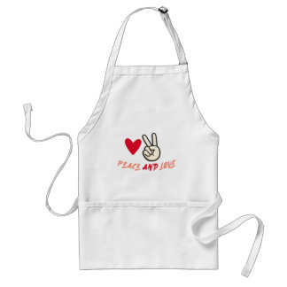 Peace and Love Apron | Heart and Peace Sign Graphi