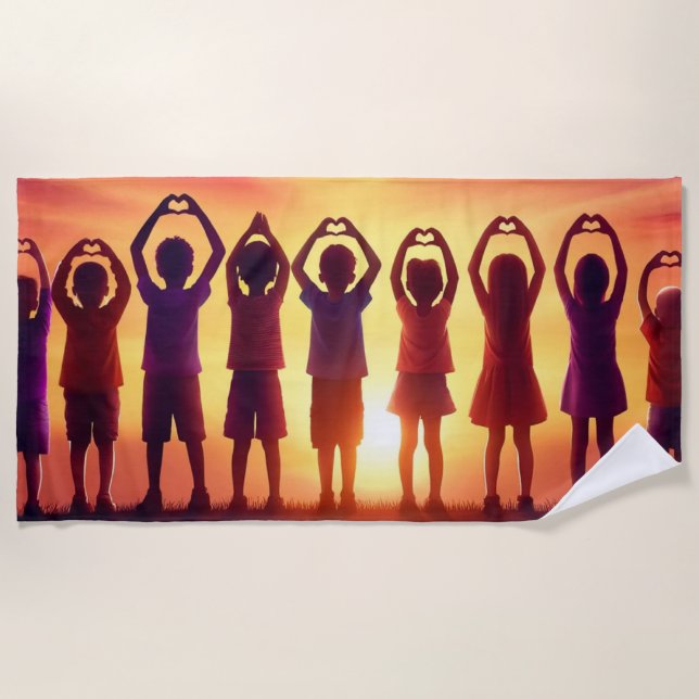 Peace and Love Beach Towel (Front)