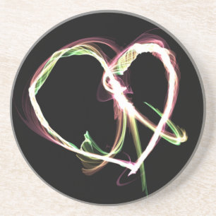Peace and Love black Coaster