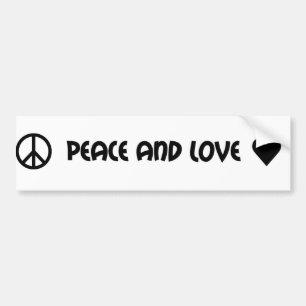 Peace and Love bumper sticker